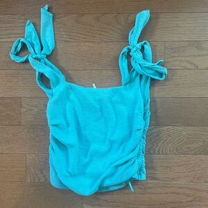 Free People Turquoise Tie Tank Top